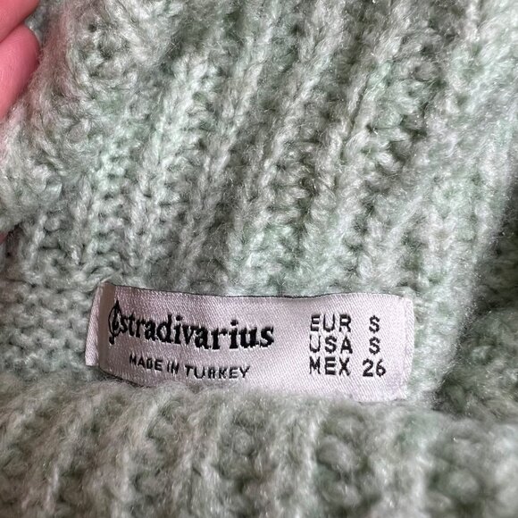 Cable Knit Chunky Oversized Whimsigoth Green Sweater Granny Granola Soft Small - Picture 4 of 9